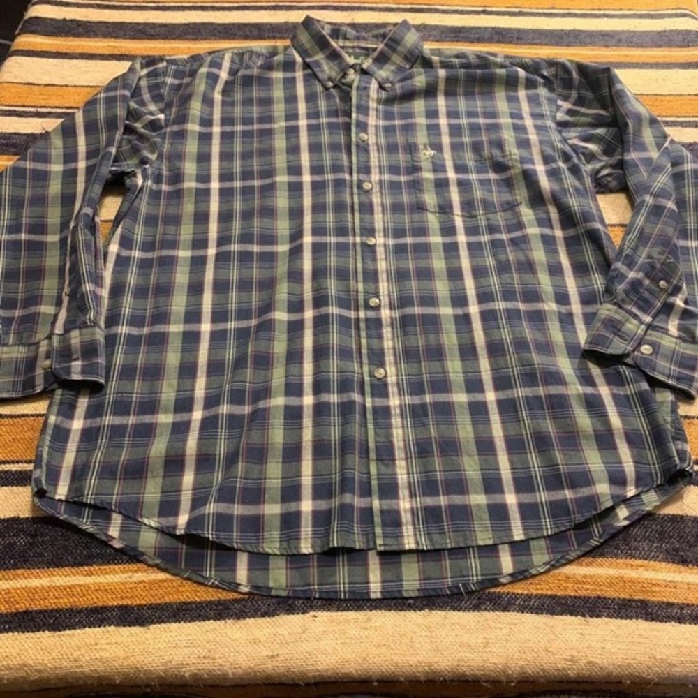 VTG Knights of Round Table Mens Plaid Button Down Shirt Long Sleeve Medium Fall